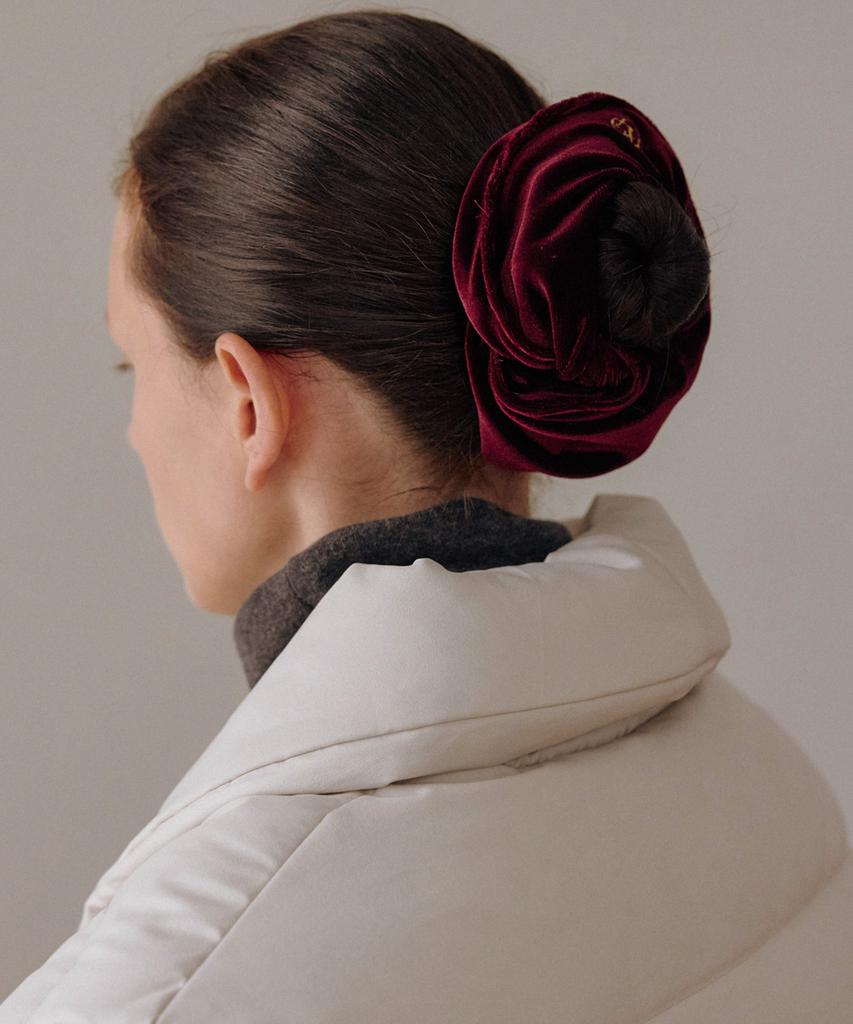 Evokeera Demure Velvet Big Hair Scrunchie (Burgundy)