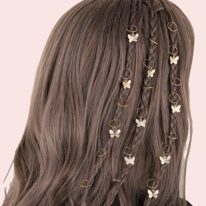 20-50pz Copricapo Treccia Sporca Perline Dreadlock Anelli per Capelli Polsini Regolabili Clip Treccia per Capelli Fermaglio Accessori per Capelli Per Donna Ragazza