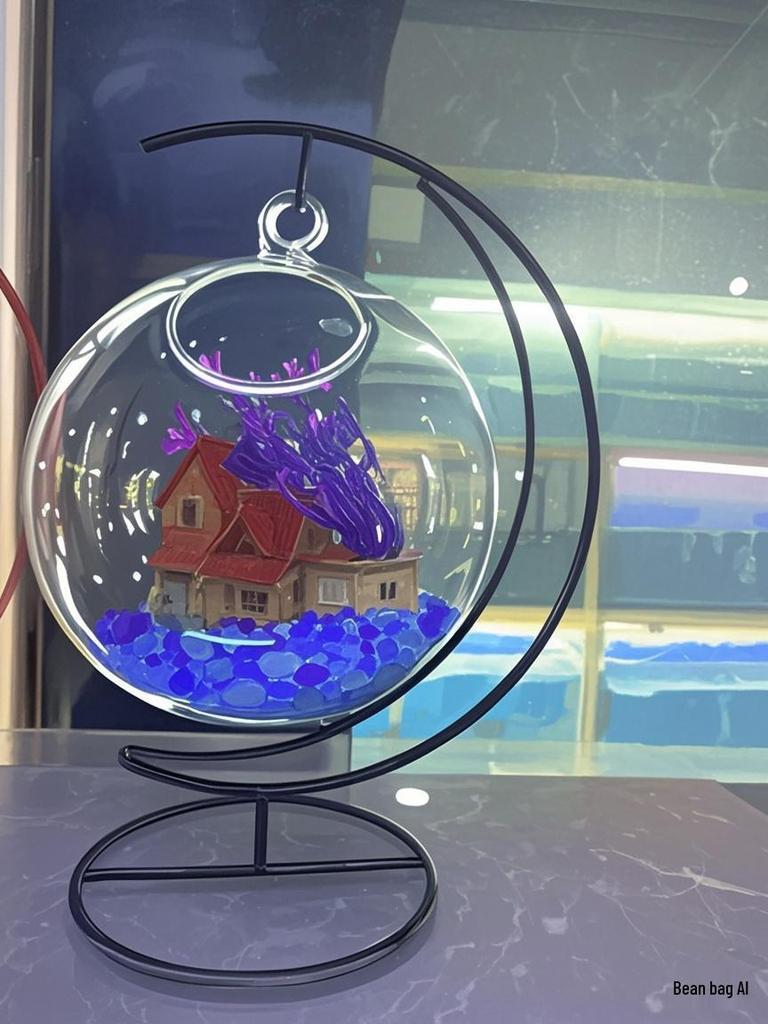 Kreatives Mikro-Landschafts-Kampffisch-Aquarium - Modisches Glas-Fischglas-Dekorationsobjekt für die Heimdekoration, Kleine Geschenke
