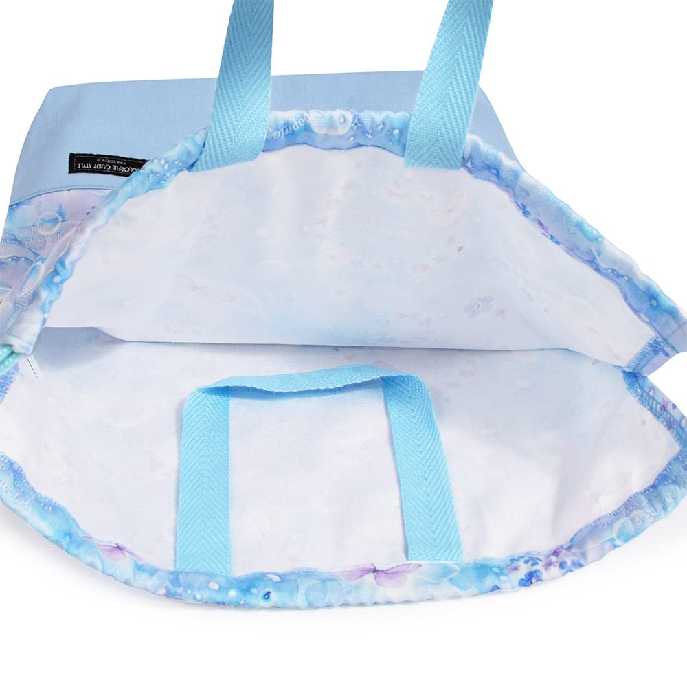 COLORFUL CANDY STYLE Quilted Entrance Set Butterfly for Girls Includes a Lesson Shoe Gym Clothes and Cup 4-Piece Kindergarten/School (Moonlight