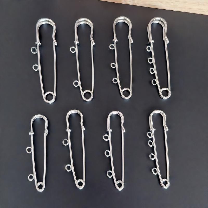 Colorfast Electroplated Safety Pin Brooch with Loop Holder for Sweaters and Pants
