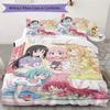 Puella Magi Madoka Magica Pattern Bedding,Quilt Set Quilt Cover Pillowcase Home Birthday Gift(1 * Duvet Cover + 2 * Pillowcase, Without Core)_lx