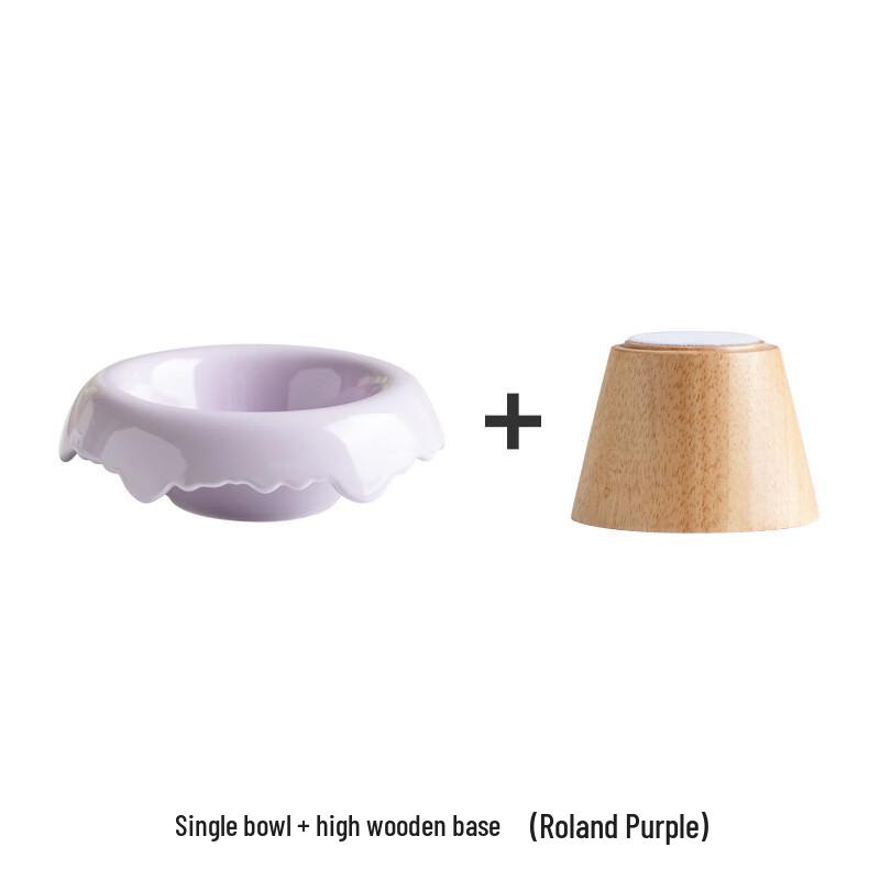 Wutuo Ceramic Dessert & Salad Bowl with Wooden Base
