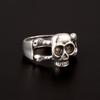 Retro Hollow Skull Ring For Men Silver Color Punk Gothic Rock Hiphop Open Ring Handmade Designer  Biker Accessories Gift
