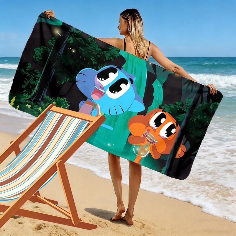 The Amazing World of Gumball2 Print Beach Towel, Large Soft Quick Dry Towel for Beach Camping Swimming