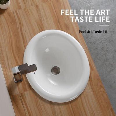 Qiaoxiuyyao Semi-Recessed Oval Ceramic Washbasin