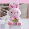 Cute Rabbit Plush Toy With Keychain Soft Furry Animal Stuffed Doll For Kids Decor