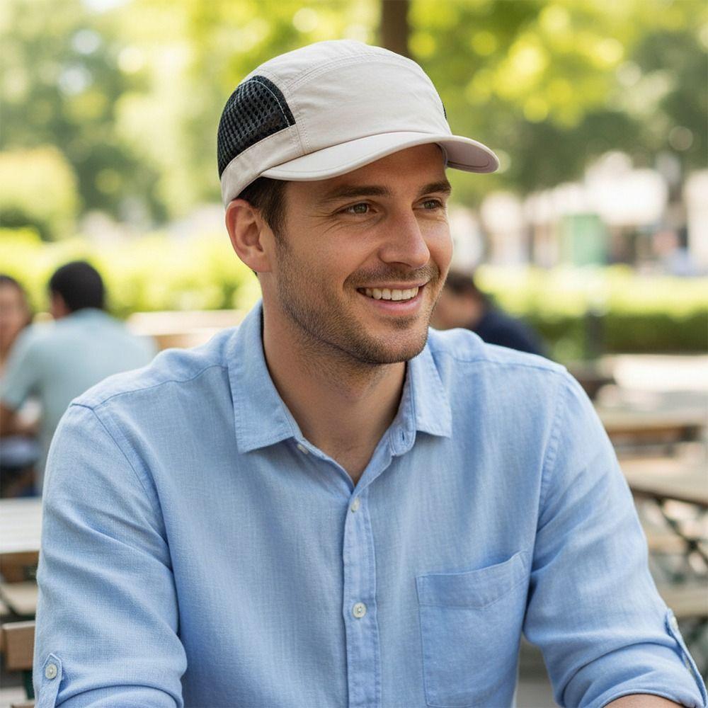 Fashion Thin Baseball Cap Breathable Japanese Style Sun Hat Short Brim Mesh Sport Cap Spring
