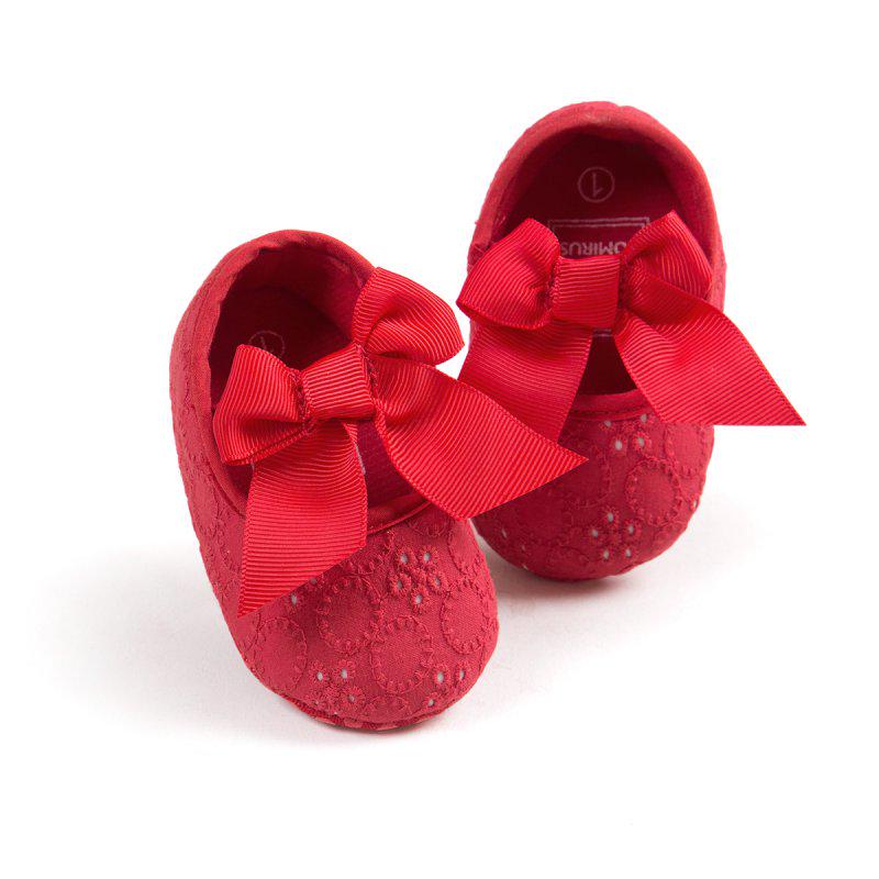 Boty pro batolata Baby Neklouzavé Boty Bowknot Princess Kojenecké slip on Prewalkers 0-18M