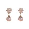 2023 New Korean Style S925 Silver Pearl Flower Stud Earrings - Cute Sweet Autumn/Winter Edition