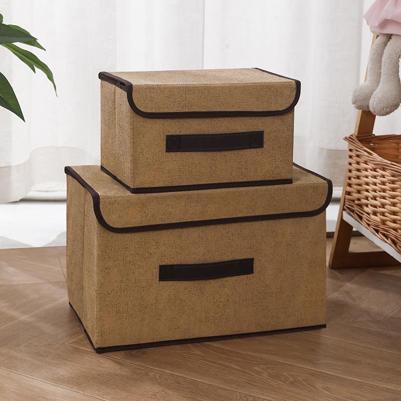 Fabric Non-Woven Storage Box: Dustproof Organizer Set for Clothes, Toys, and Household Items
