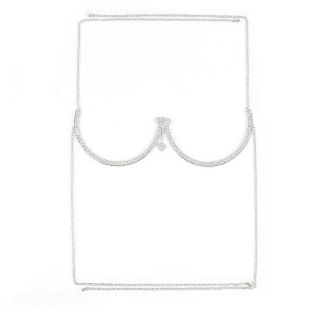 Tassel Chest Support Body Chain Heart Breast Chain Punk Bra Chest Chain  Girls