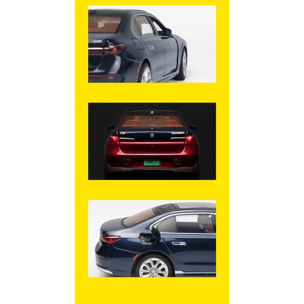 1/24 BMW I7 G70 Limousine Alloy Model Car Toy Diecasts Metal Casting Sound and Light Car Toys for Children Vehicle