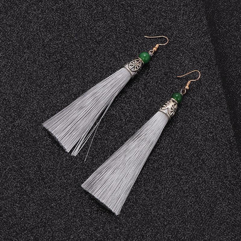 Antique Tassel Earrings Long Temperament Earrings Yunnan Vacation Travel Photography Retro Style Earrings Women