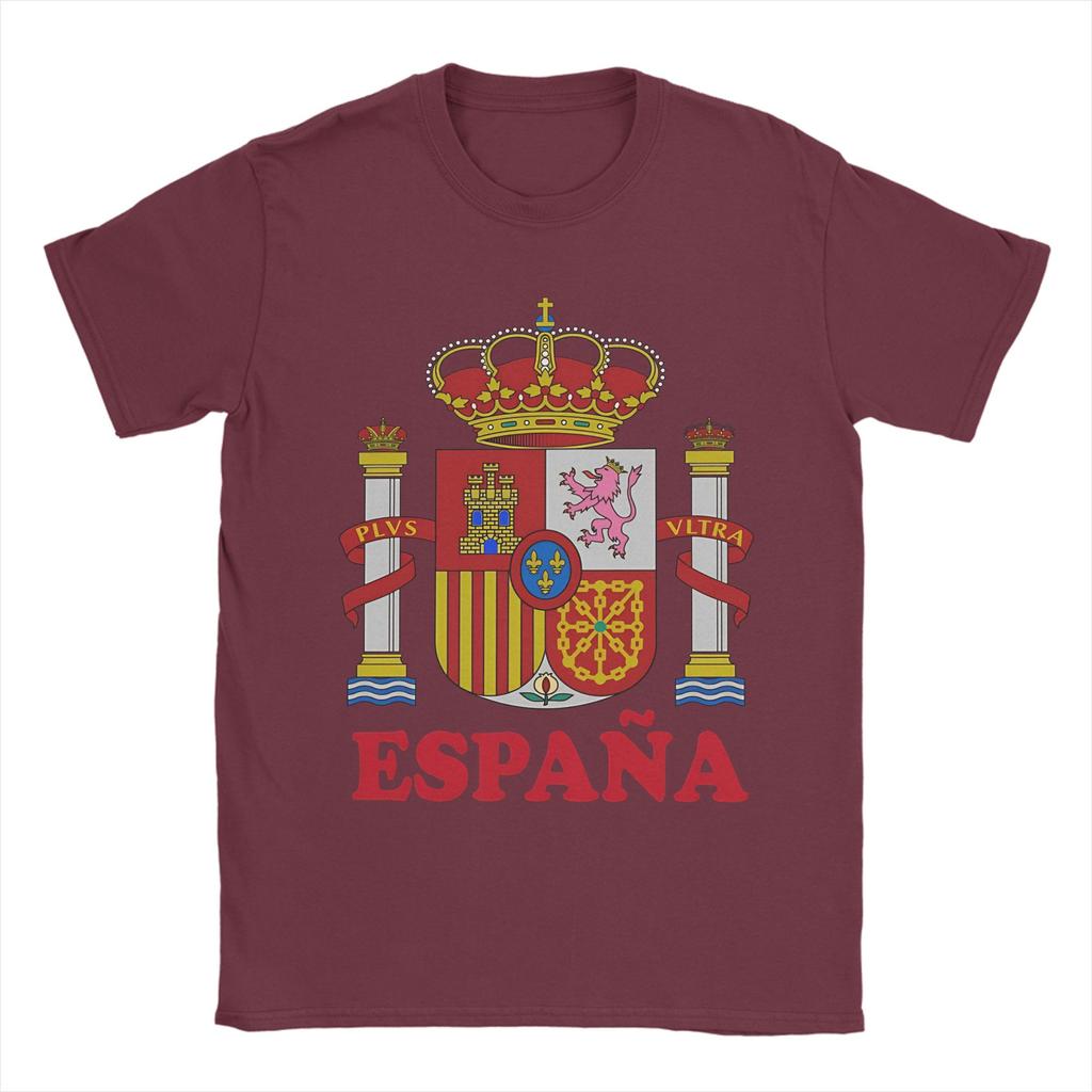Spanish Map Flag of Spain T Shirt Mens 100 Cotton Vintage TShirts Crew Neck Tee Shirt Short Sleeve Tops 4XL 5XL