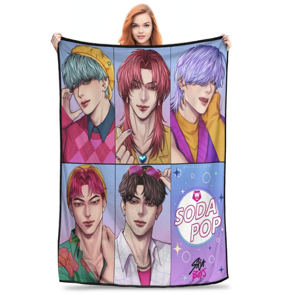 Warm Soft BlanketsGirls Boys Airplane Travel Kpop Demon Hunters Saja Boys Throw Blanket  Flannel Bedspread Funny Sofa Bed Cover