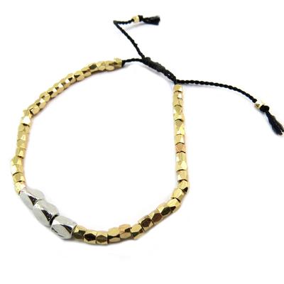 [P3631] - Designer Bracelet 'Kilimanjaro' Gold Silver