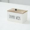 American Style Wooden Desktop Storage Box with Lid for Sanitary Pads and Cotton Swabs