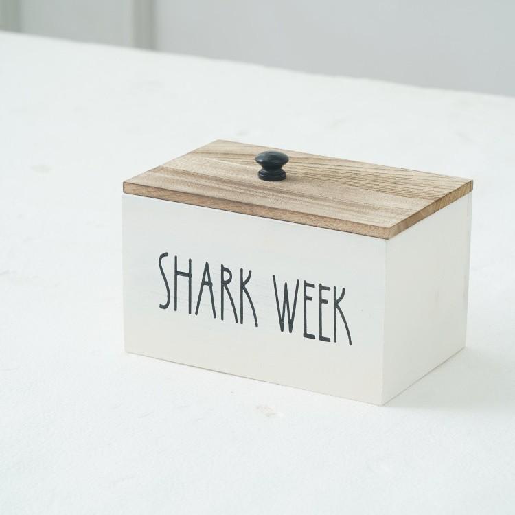 American Style Wooden Desktop Storage Box with Lid for Sanitary Pads and Cotton Swabs