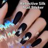 Reflective Nail Stickers, 3D Embossed Foil Strips Nail Art Decals for Nightclub and Party Nails