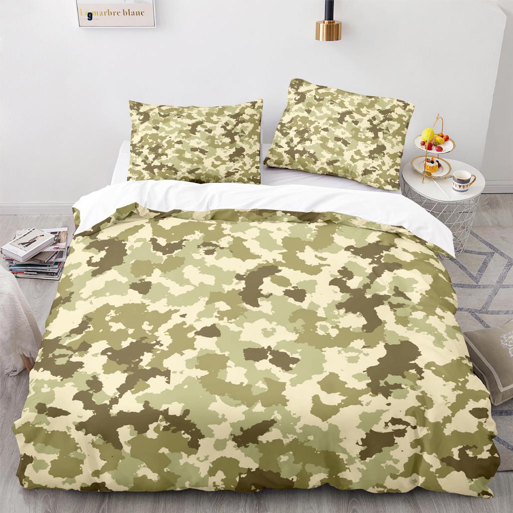 Home Textile Camouflage Quilt Cover Digital Printing Three-Piece Set 3D