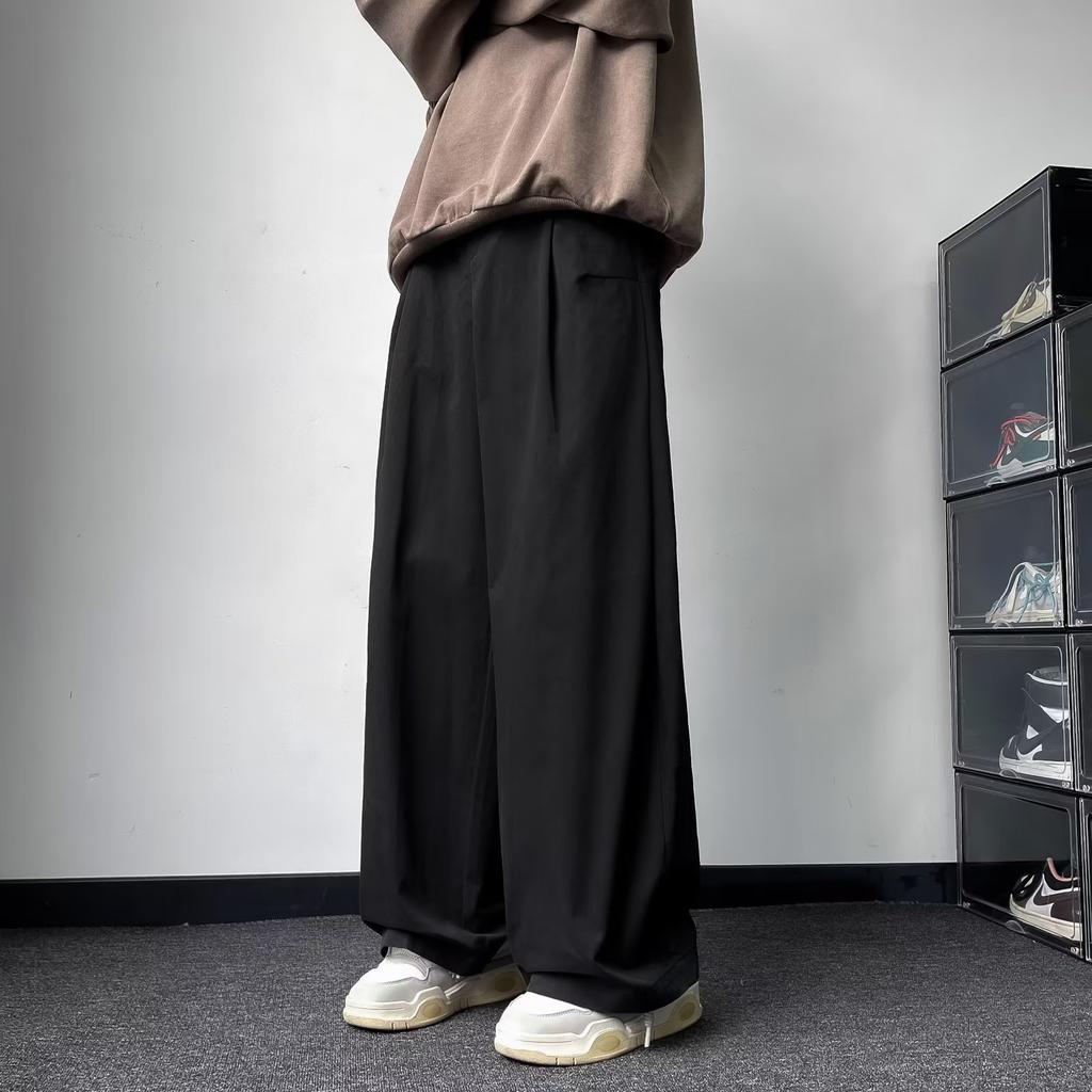 Pendant Salt Pants Ins High Street Trendy Brand Brown Casual Pants Loose Straight Wide-leg Pants Men's