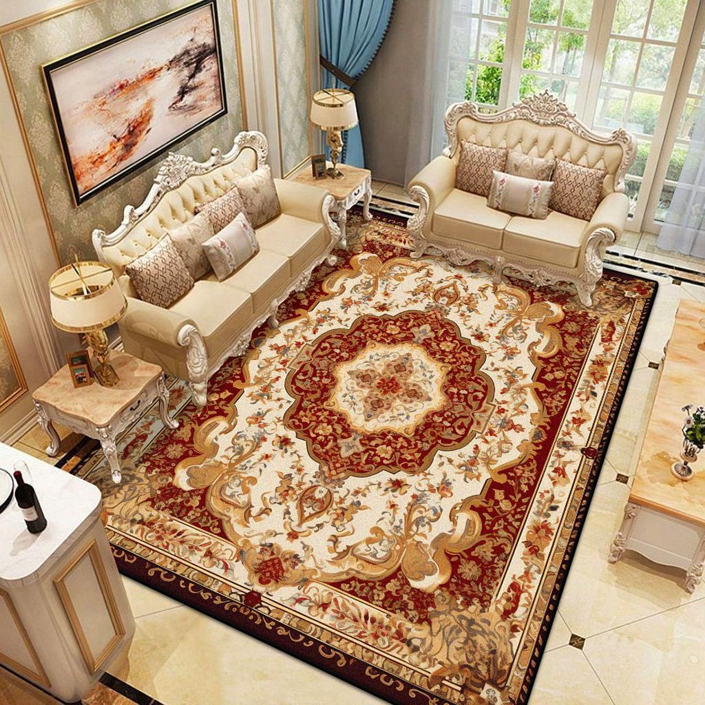 Red Luxury European Style Large Rugs for Living Room Parlor Sofa Area Carpets Non-slip Easy Cleaning Bedroom Floor Mat 200x300cm