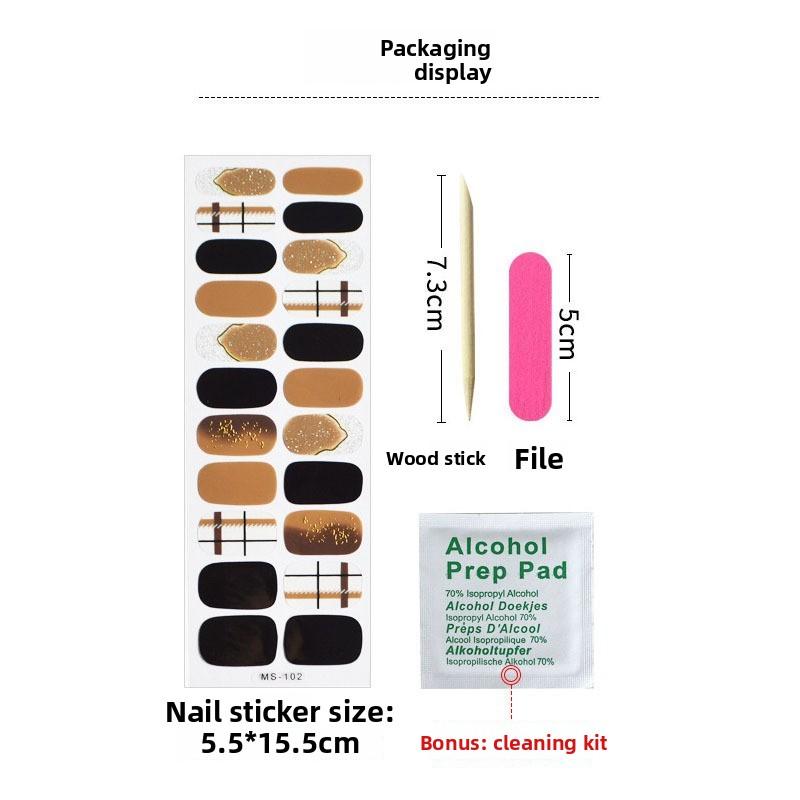Gel Nail Stickers, 22-finger No-bake Nail Polish Glue, Wearable Nail Pads, Full Application