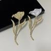 Women Brooch Sparkling Rhinestones Flower Leaf Shape Lapel Pin Suits Coats Bags Scarves Badge Versatile Accessory