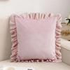 Zartes Beflocktes Rüschen-Kissenbezug Polyester Bettbezug Mit Dekorativer Kante für Schlafzimmer Wohnzimmer Styling