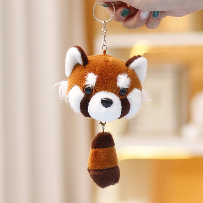 Cute Little Raccoon and Panda Plush Toy Charm Keychain 10cm