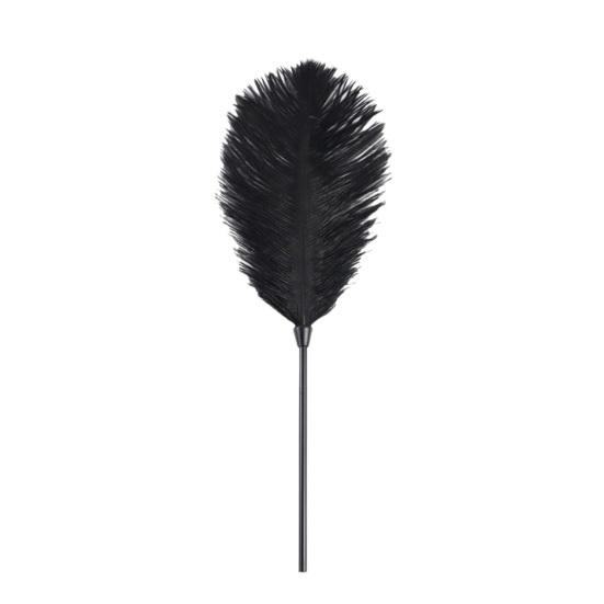 BDSM Feather Teaser Wand with Black Feathers Soft Sensual Tickler for Couples' Foreplay & Roleplay Lightweight Discreet Adult Toy for Intimate Play &