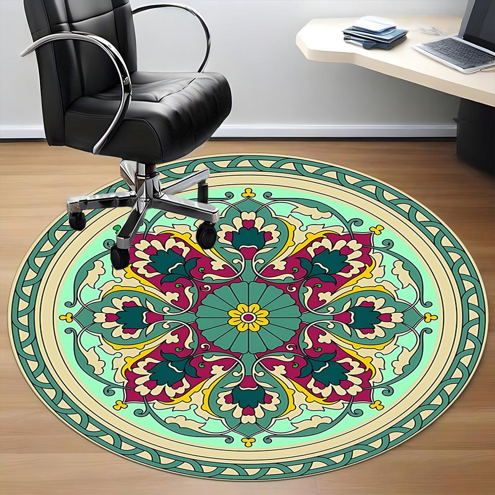 1PC Mandala Pattern Chair Carpet for Office, Indoor Non-Slip Washable Carpet, Soft Comfortable Mat For Office Room yy250930232