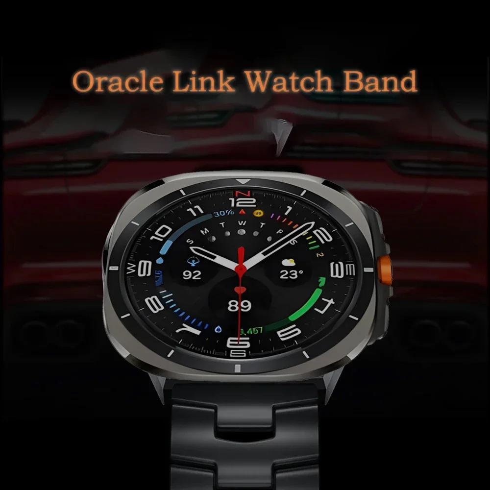 Wrist Band for Samsung Galaxy Watch8 44mm/40mm/Watch8 Classic 46mm Oracle Bone Shape Titanium Alloy Watch Strap