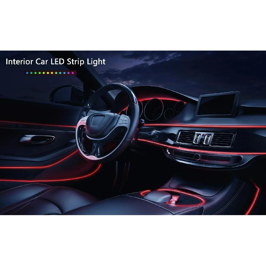 New 1/3/5M 12V LED Car Light Lamp Flexible Auto Interior Decorative Atmosphere Wire Strip Cold LED Light Fit All DC 12V Cars