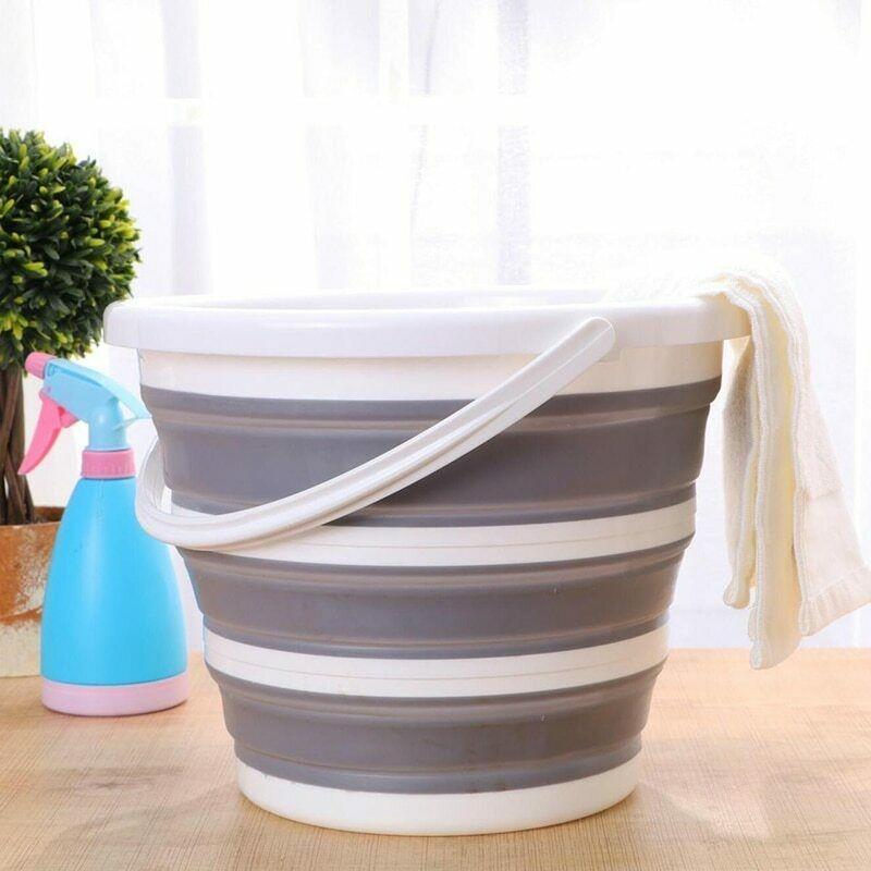 Wiaderko Składane 32Cm Biało-Szare Asmar 10 Litrów Compact