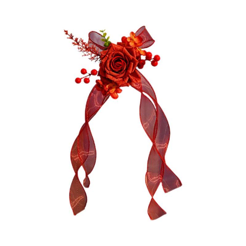 Complete Wedding Car Decoration Set: Pull Flowers & Ribbons