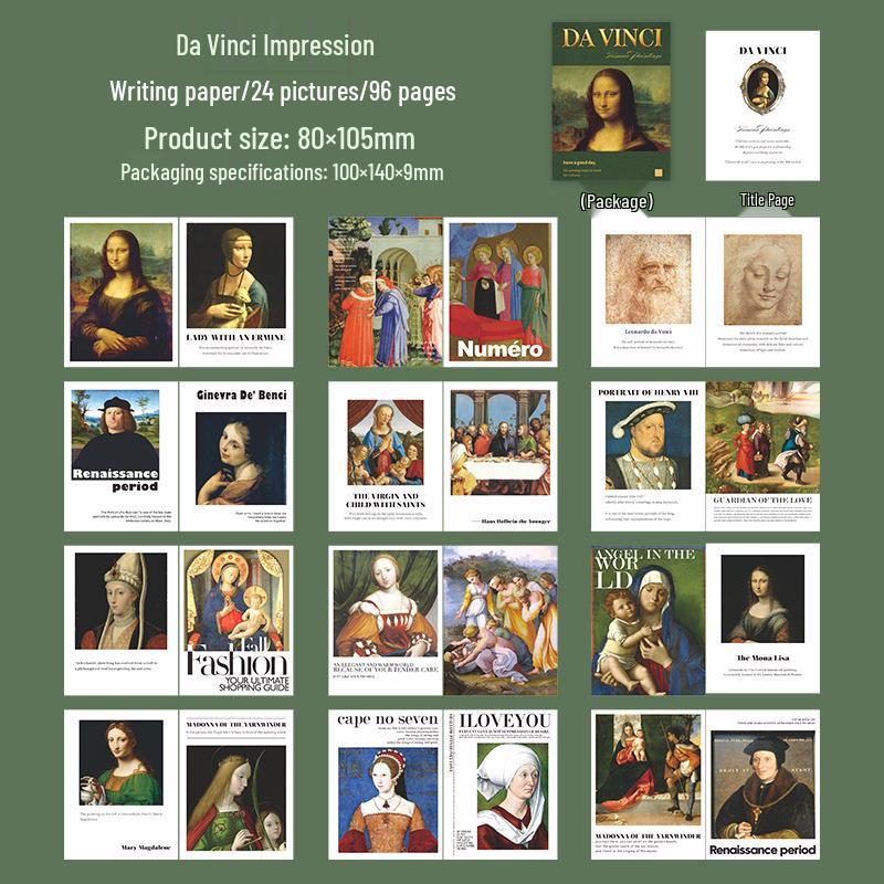 A Beautiful Day Oil Painting: Retro European Style Small Hardcover Book, 6 Types