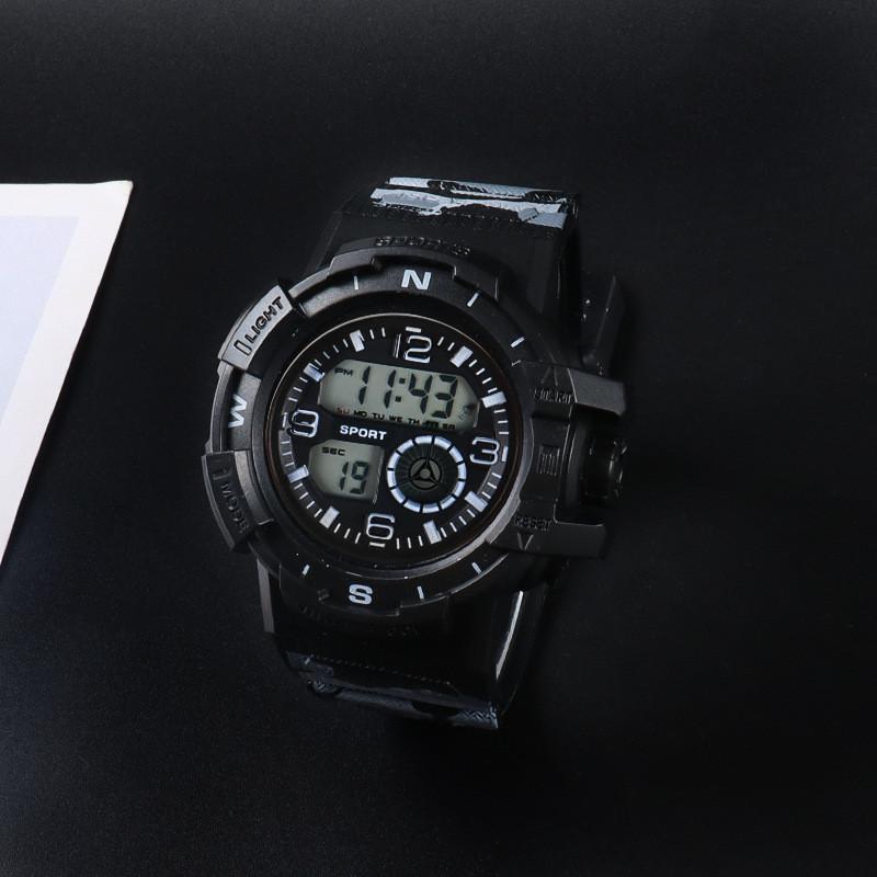 

Водонепроницаемые цифровые спортивные часы для детей с ночной подсветкой и секундомером для подростков и активного отдыха чёрный