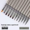 Gunmetal Nail Art Brush Set for Painting, Line Drawing, and Gradient Designs