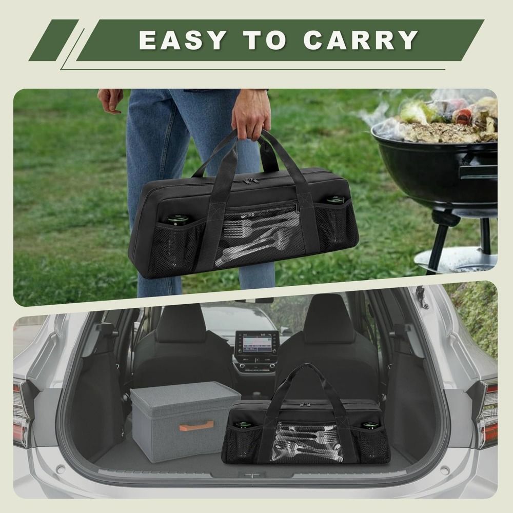Multiple Compartments Grill Tool Organizer Large Capacity BBQ Tool Storage Bag  Picnic Activities
