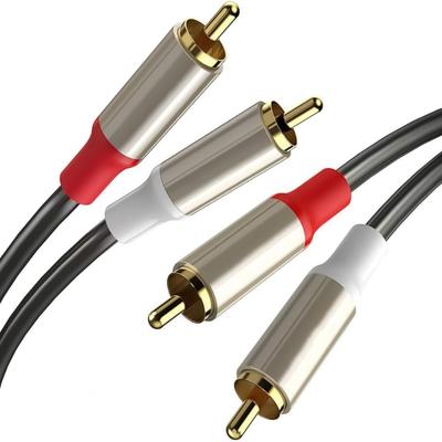 Gold Plated 2RCA Male To 2RCA Male Extension Connector Cord Wire Cable for HDTVs Amplifiers and Loudspeakers