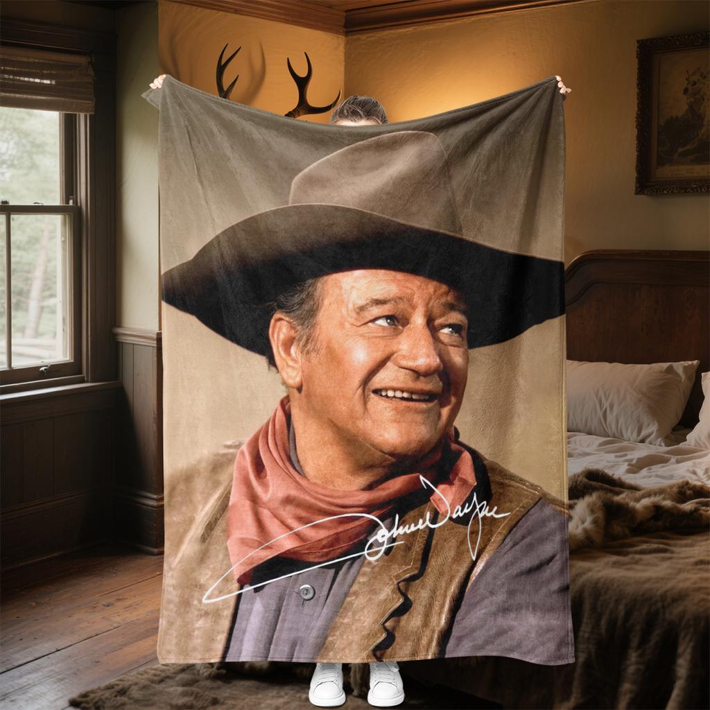 1pc John Wayne's Golden Age Blanket, Al Season Lightweigh Poster Blanket Home Office Outdoor Nap Multifunc Poster Blanketional Blanket
