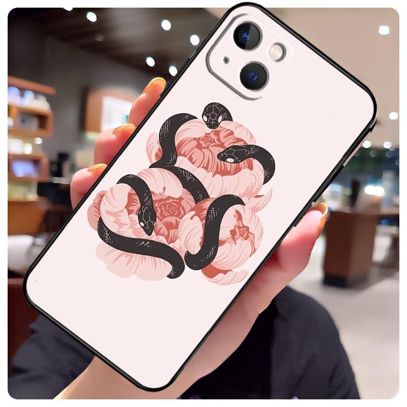 Snake Illustration Art Case For iPhone 17 Pro Max 15 14 13 11 12 16 Pro Max mini 15 16 Plus 16e 17 Air Phone Cover