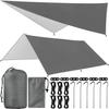 Bivouac Tarp - AIMOONSA - 3x3 M - Oxford Ripstop 190T - Waterproof UV Resistant - Kit 6 Stakes 6 Ropes