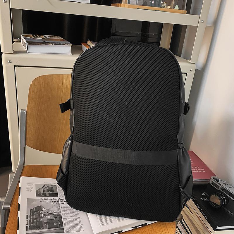 Business Men's PU Backpack Computer Backpack Student Large Capacity Schoolbag
