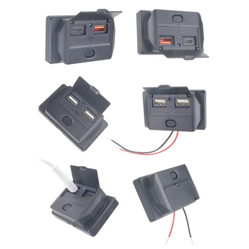 USB Socket 12V-24V Power Adapter Type-C/USB A/USB A+Type C Panel Mount Charging Port for Marine Boat Bus ATV