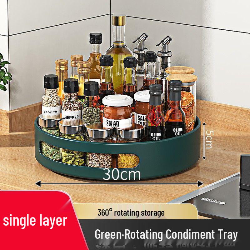 Drehbares Küchengewürzregal: Starke Tragfähigkeit Gewürz-Ecke für Öl, Salz, Soße und Essig