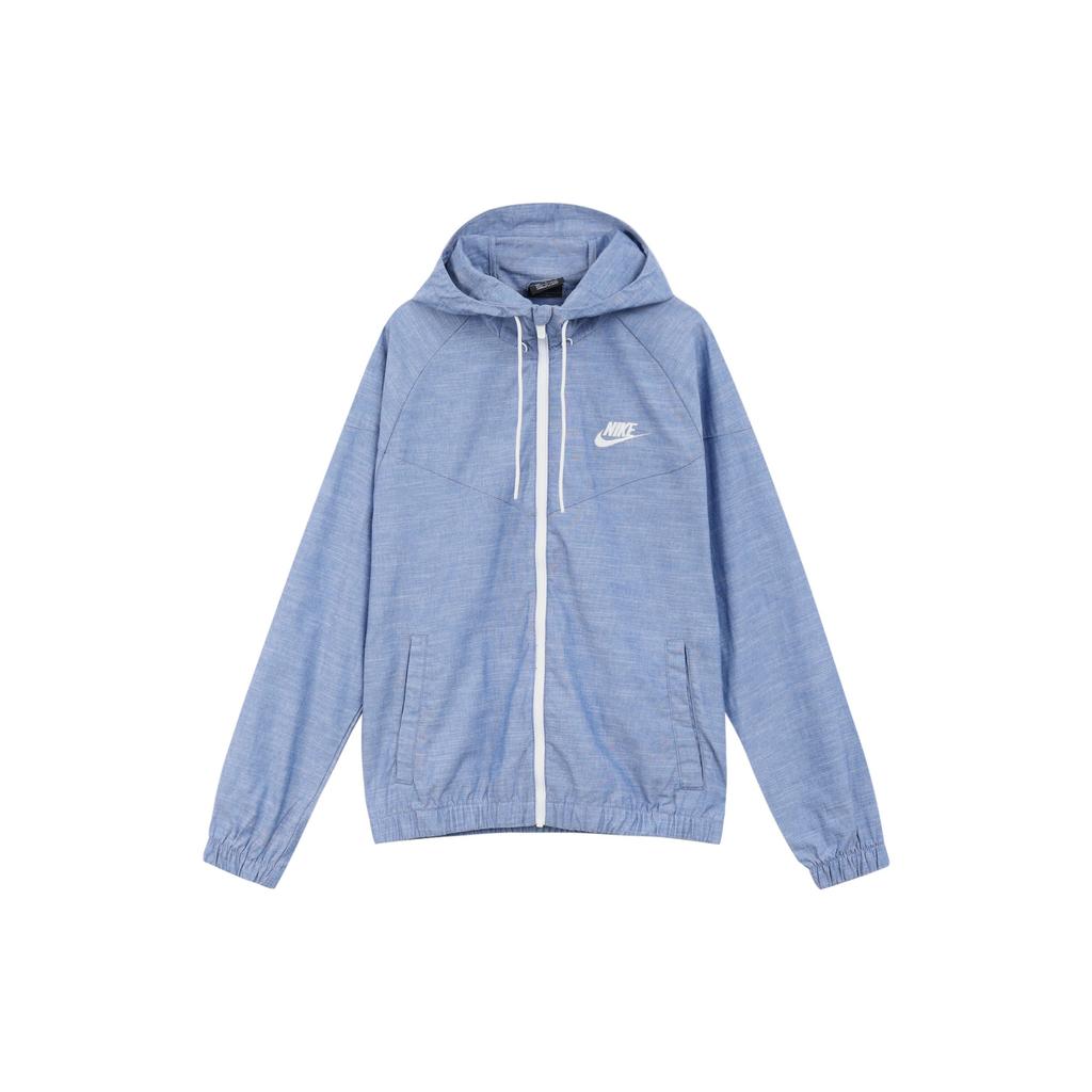 Nike Sportswear Logo Embroidered Woven Breathable Hooded Jacket Men Jackets Power-Indigo DM1184-411