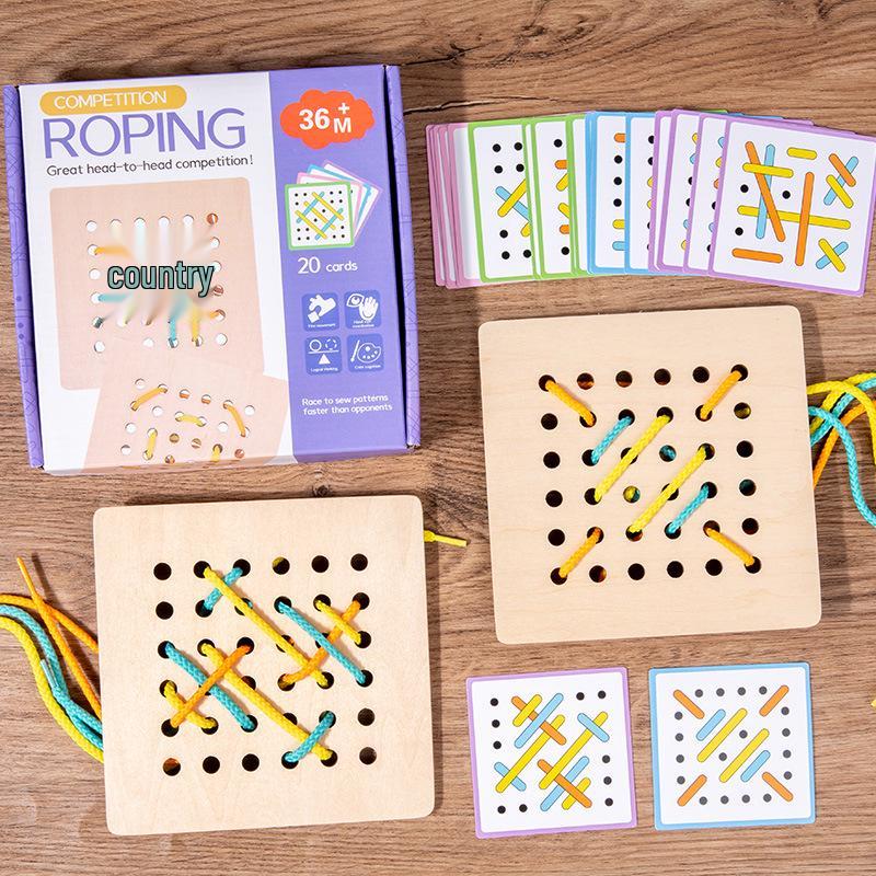 Montessori Two-Player Battle Lacing Game for Kids: Enhance Hand-Eye Coordination and Early Education